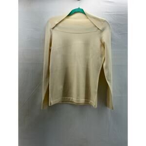 White House black market unique neck cream sweater. Medium